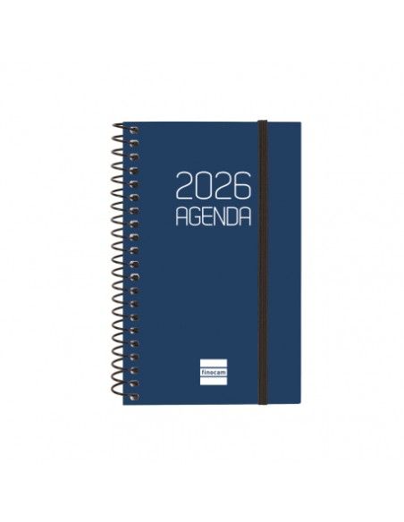 Agenda Espiral Opaque E3 2026 Color Azul Finocam vista frontal