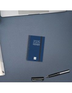 Agenda Espiral Opaque E3 2026 Color Azul Finocam vista frontal 2
