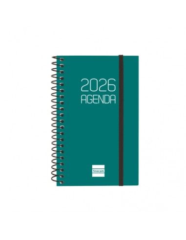 Agenda Espiral Opaque E3 2026 Color Verde Finocam vista frontal