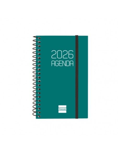 Agenda Espiral Opaque E3 2026 Color Verde Finocam vista frontal