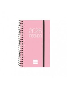 Agenda Espiral Opaque E3 2026 Color Rosa Finocam vista frontal