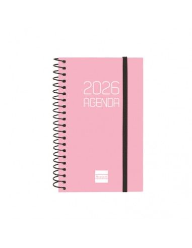 Agenda Espiral Opaque E3 2026 Color Rosa Finocam vista frontal