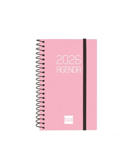 Agenda Espiral Opaque E3 2026 Color Rosa Finocam vista frontal