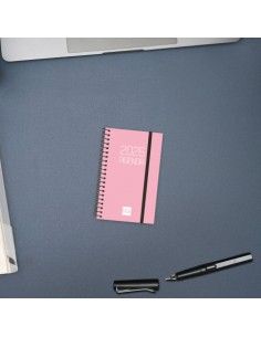 Agenda Espiral Opaque E3 2026 Color Rosa Finocam vista frontal 2