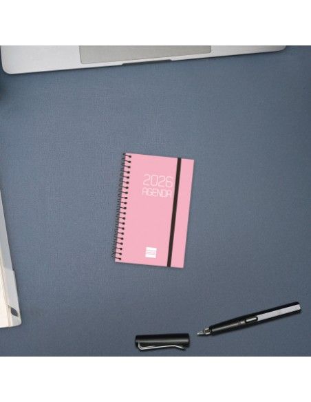 Interior Agenda Opaque Rosa Finocam con formato semanal
