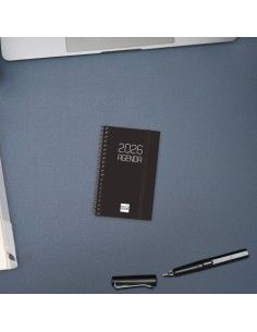 Agenda Espiral Opaque E3 2026 Color Negro Finocam vista frontal 2