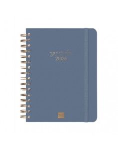 Agenda Espiral Alma 2026 Finocam color azul tapa dura elegante