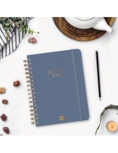 Agenda Espiral Alma 2026 Finocam color azul tapa dura elegante 2