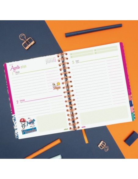 Accesorios y funda decorada Agenda Talkual 2026 Aquí Finocam