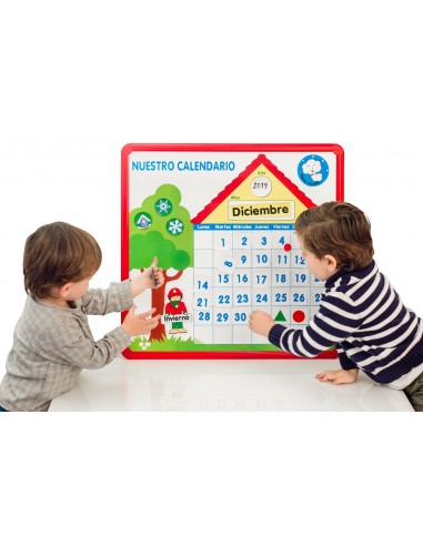 Calendario Magnético Portugués Henbea 60x55 cm para aula