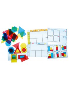 Bloques lógicos translúcidos Henbea para actividades educativas