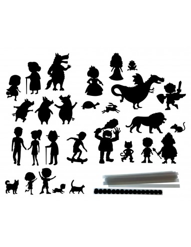 Personajes de cuentos de sombra Henbea para teatrillo infantil