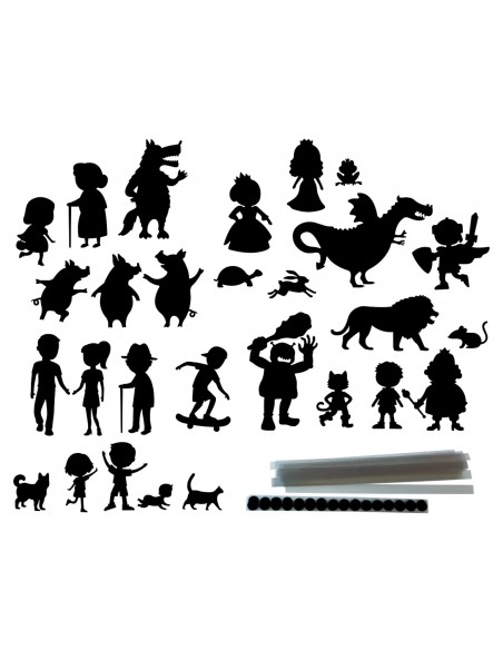 Personajes de cuentos de sombra Henbea para teatrillo infantil