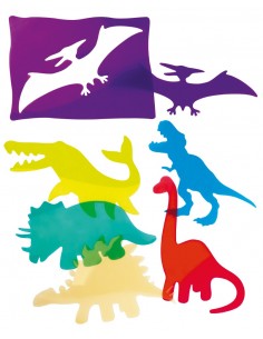 Plantillas translúcidas de dinosaurios Henbea para actividades artísticas