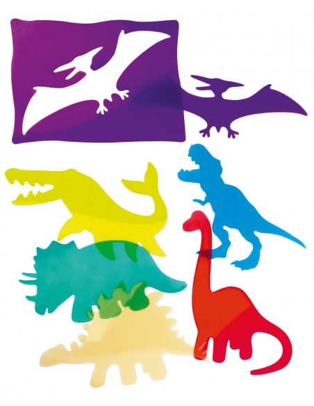 Plantillas translúcidas de dinosaurios Henbea para actividades artísticas