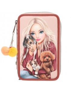 Estuche triple TOPModel FUR EVER FRIENDS Depesche rosa con animales 2
