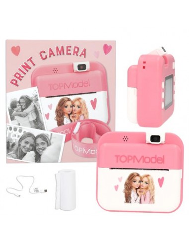 Cámara TOPModel con impresora rosa infantil