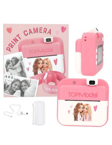 Cámara TOPModel con impresora rosa infantil