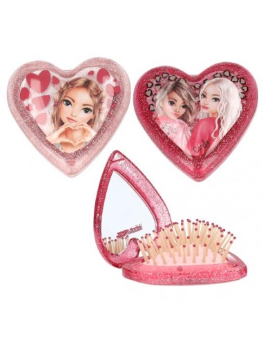 Cepillo plegable TOPModel corazón con espejo