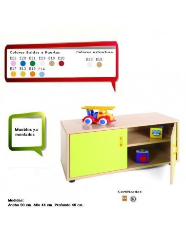 Mueble escolar con puertas y 2...
