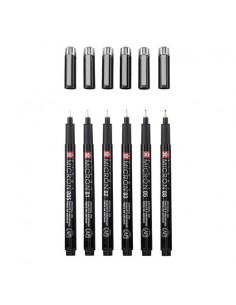 Sakura Pigma Micron Black Edition set 6 tamaños negro 2