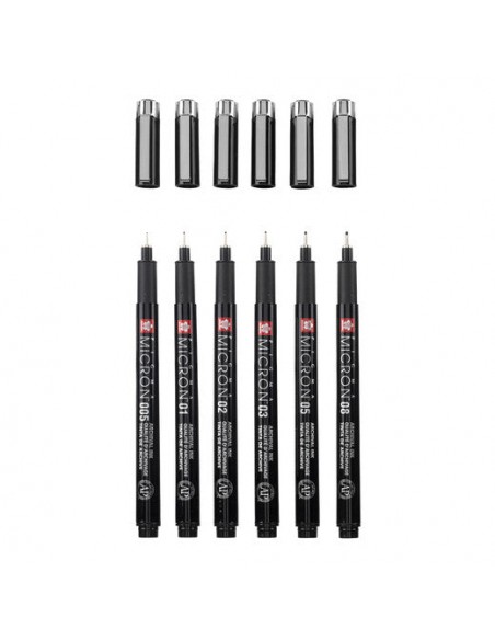 Rotuladores punta fina Sakura Pigma Micron negros