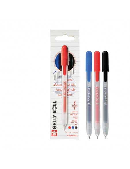 Set 3 bolígrafos Sakura Gelly Roll retráctiles