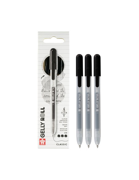 Estuche 3 bolígrafos Sakura Gelly Roll Classic negros