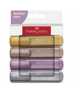 Rotuladores Faber Castell Textliner Metálico pack 4 colores
