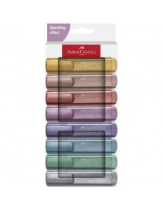 Set 8 marcadores Faber Castell Textliner metálicos