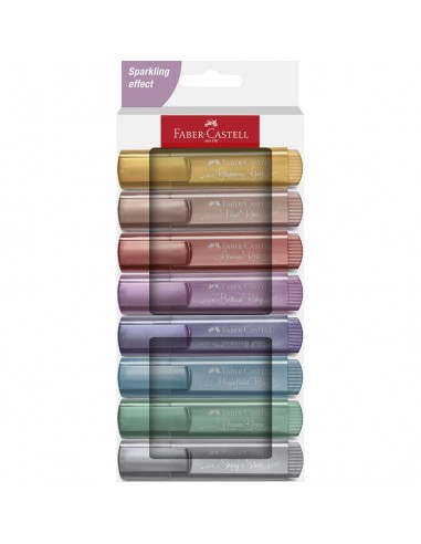 Set 8 marcadores Faber Castell Textliner metálicos