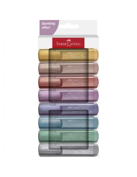 Set 8 marcadores Faber Castell Textliner metálicos