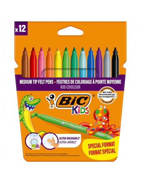 Pack 12 rotuladores lavables BIC Kids Couleur