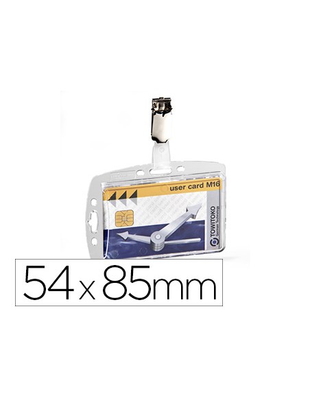 Identificador rígido cerrado con clip Durable
