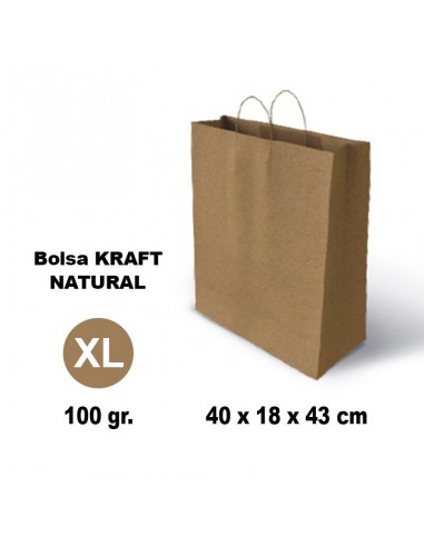 Bolsa Kraft XL 40x18x43 cm Grafoplás ecológica