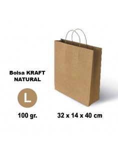 Bolsa kraft natural Grafoplás 32x14x40 cm