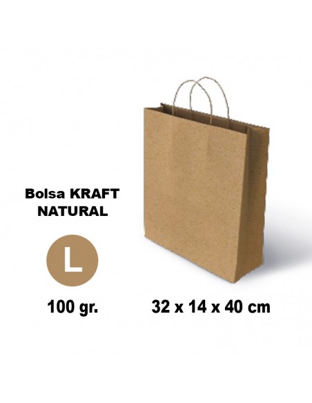 Bolsa kraft natural Grafoplás 32x14x40 cm