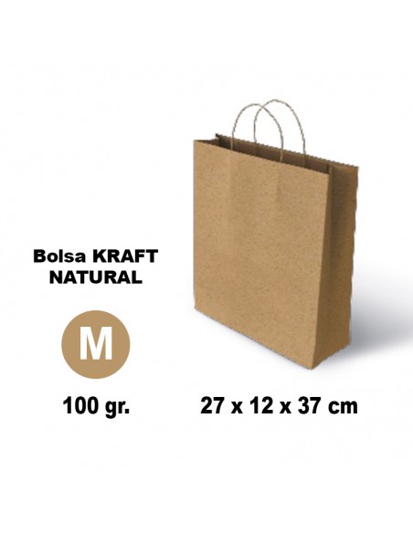 Bolsa kraft natural Grafoplás 27x12x37 cm