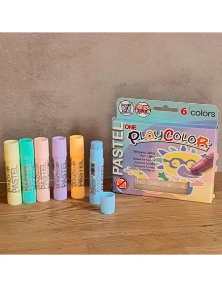 Caja de témperas sólidas pastel PlayColor