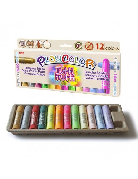 Témpera sólida Tutti Frutti 12 colores Instant