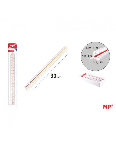 Escalímetro plástico 30 cm MP para dibujo técnico