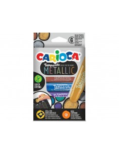 Temperello Metallic Carioca 6 colores témpera sólida metálica