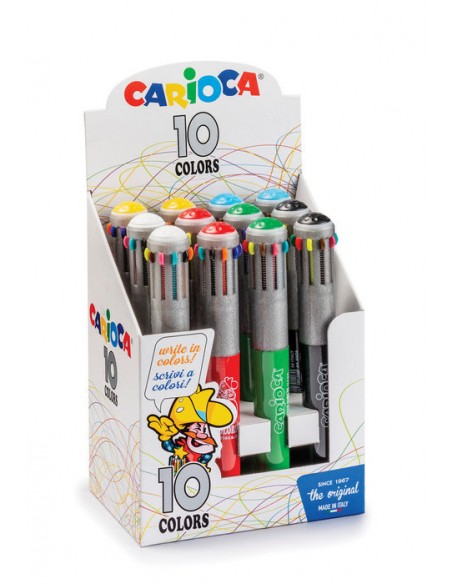 Expositor Bolígrafos Carioca 10 colores 12 unidades