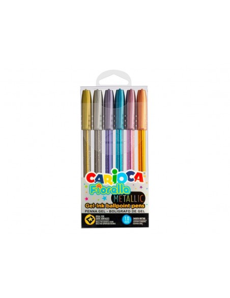 Pack de 6 Bolígrafos Metallic Fiorella Carioca colores metálicos