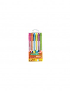 Pack de 6 bolígrafos Neon Fiorella Carioca colores fluorescentes
