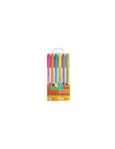 Pack de 6 bolígrafos Neon Fiorella Carioca colores fluorescentes