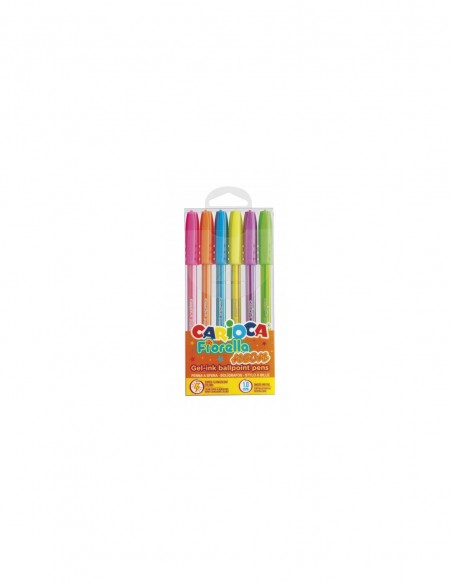Pack de 6 bolígrafos Neon Fiorella Carioca colores fluorescentes