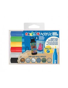 Rotulador Acrílico Carioca Paint Marker punta maxi caja 6 colores