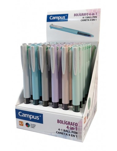 Bolígrafo Campus 4 colores Morandi 4 en 1 expositor 36 unidades