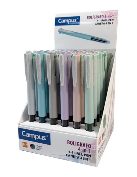 Bolígrafo Campus 4 colores Morandi 4 en 1 expositor 36 unidades